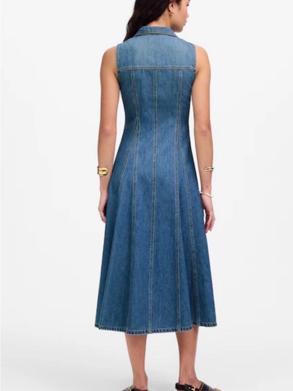 Madewell Pleated Midi Shirtdress in Billings Wash: Airy Denim Edition - Picture 2 of 2